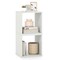 Costway 2PCS Stackable Storage Cube Free-standing Storage Organizer Bookcase for Bedroom White/Natural